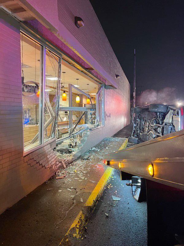 Subway exterior vehicular damage -- before